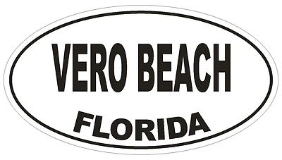 Vero Beach Florida Oval Bumper Sticker or Helmet Sticker D1352 Euro Oval