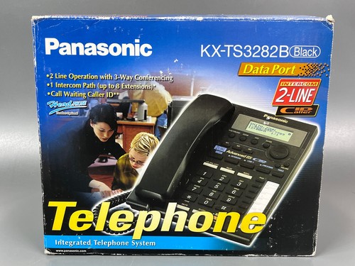 PANASONIC KX TS3282B Black Integrated Telephone System Caller ID 2-Line Intercom