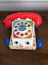 Vintage Fisher Price Chatter Telephone Pull Toy Item 747 Made in USA 1985