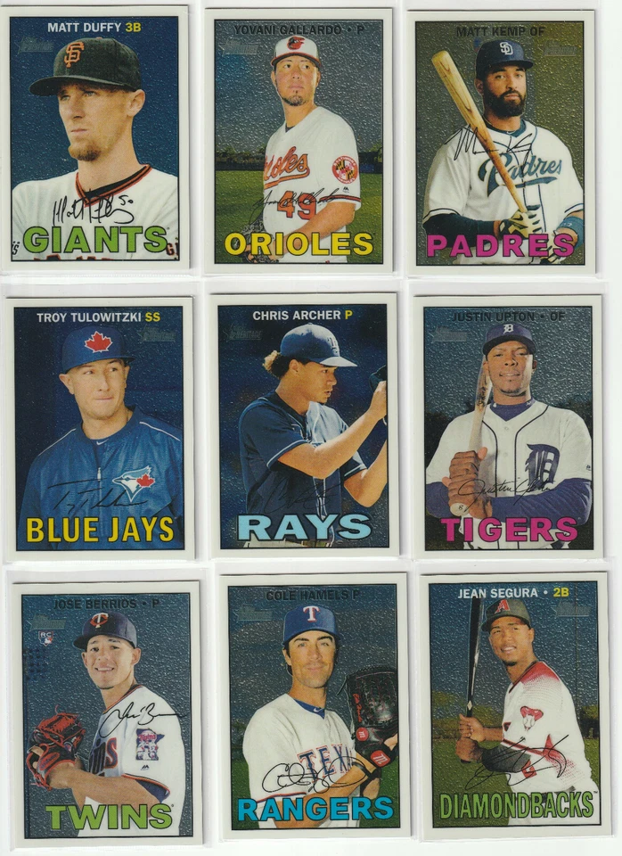 2013-2017 TOPPS HERITAGE CHROME UPICK SYNDERGAARD LONGORIA VERLANDER BERRIOS RC - Image 4 of 4