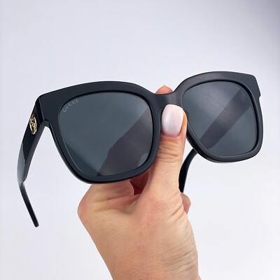GUCCI スクエアフレムサンクラス GG0034SN 001 Gucci® GG0034SN Square Sunglasses - EuroOptica