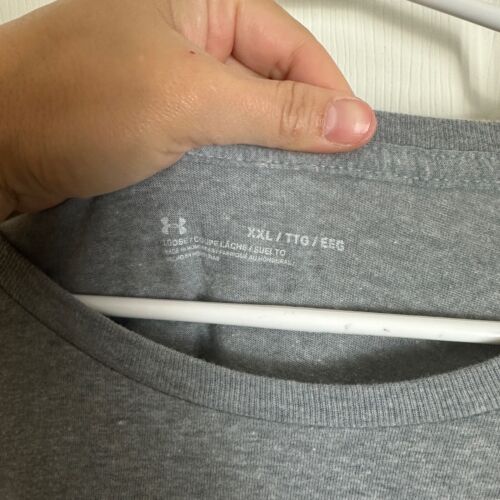 Under Armour Gray Loose Fit Baseball Home Base Short Sleeve Shirt Men Size XXL - Picture 3 of 5