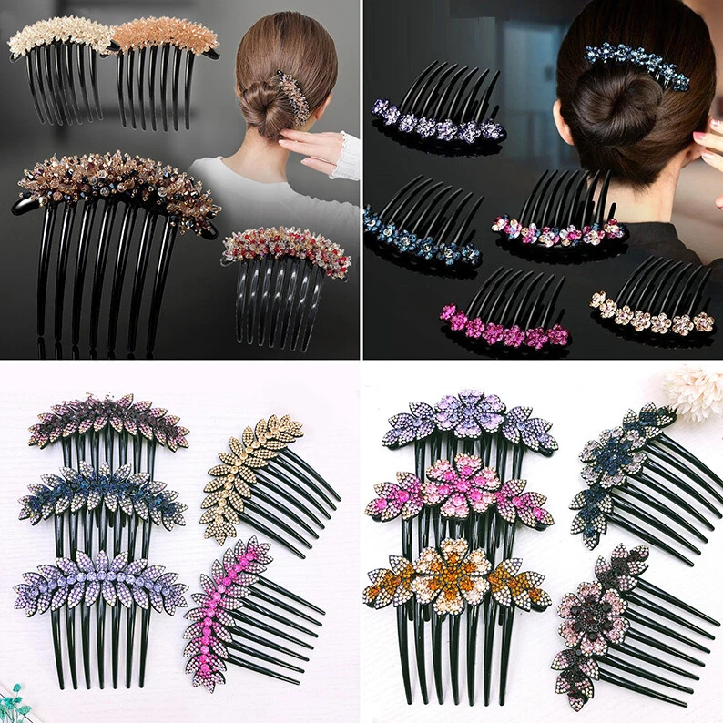 Mujeres Elegante Peine de Pelo Clip Estrás Cristal Boda Horquilla Nupcial Prendas para la cabeza⇓ Foto 3 de 4