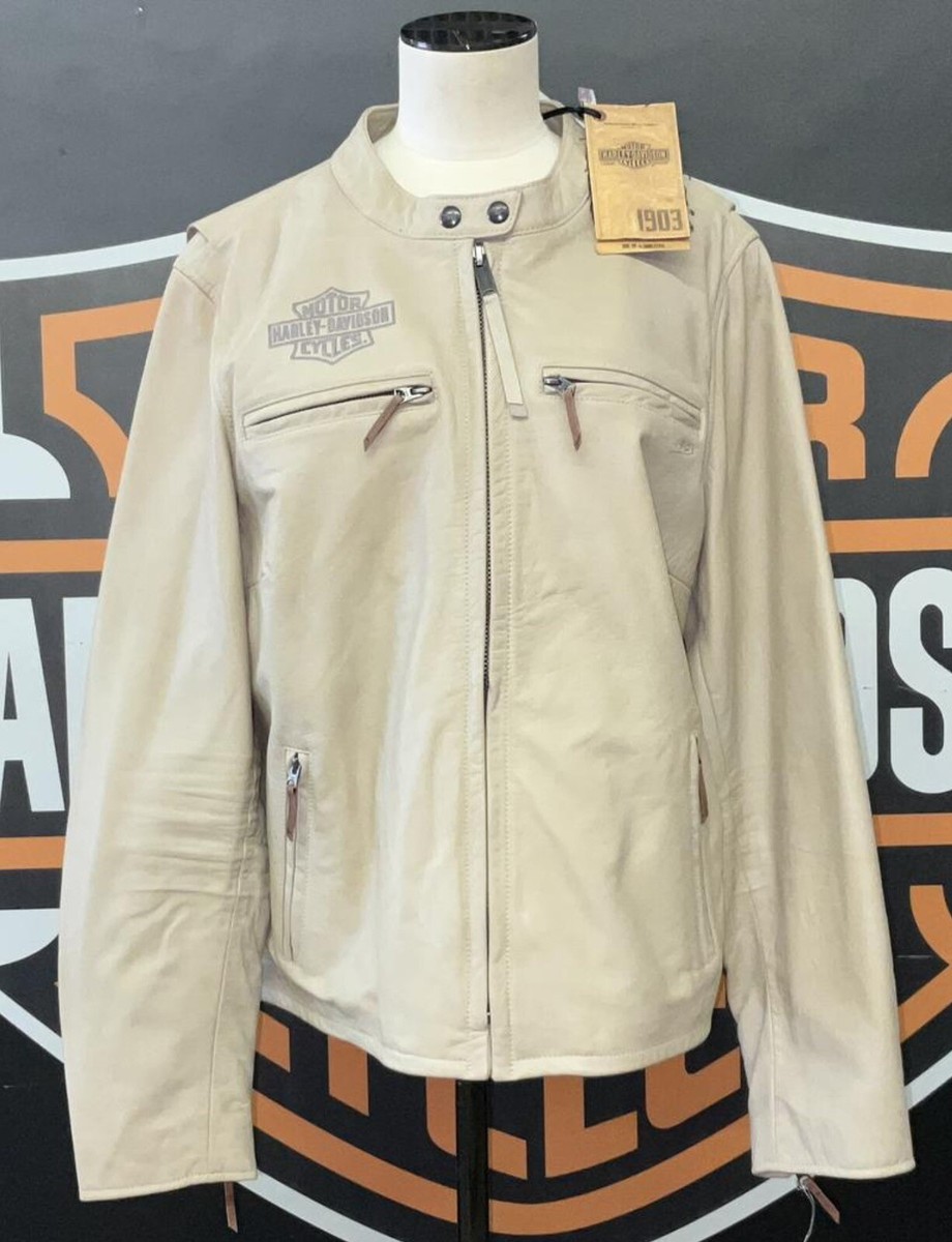 Harley Davidson Womens Embroidered Chain Stitch Leather Jacket 2