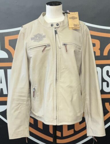 Harley Davidson Womens Embroidered Chain Stitch Leather Jacket 2 XL NEW!! - Picture 2 of 3