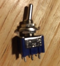 Guitar Switch 2 Positions 6 Terminals DPDT Latching ON-ON Mini Toggle Dark Blue