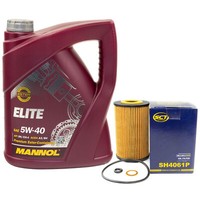 MotoröL Set 5W40 5 Liter + ÖLfilter SH4061P FüR Renault Megane Trafic Ll Kasten