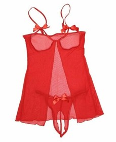Women's-Sexy-Lingerie-Sleepwear-Lace-Dress-Nightwear-Underwear-Babydoll-Bowknot