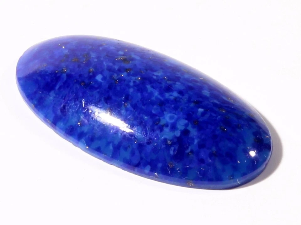 Czech vintage blue Lapis Lazuli aventurine oval glass cabochon 36mm  - Image 2 of 3