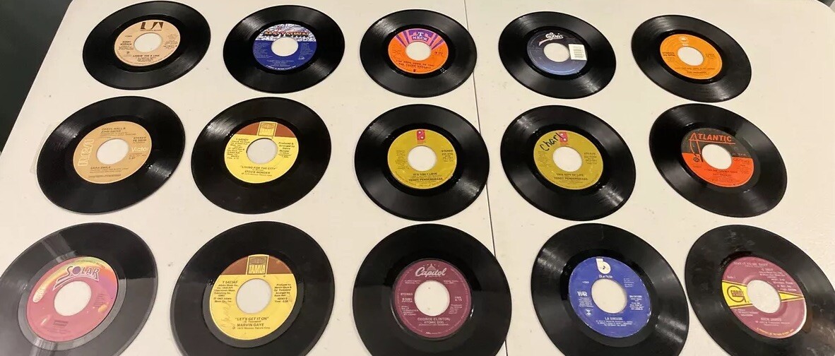 vinyl records lot 45 rpm Philadelphia Soul War Teddy Dog Gaye Hall Pop R&B Rare-image