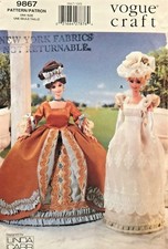 1990's VOGUE Fashion Doll Historical Clothes Pattern 9867 Size 11.5" UNCUT