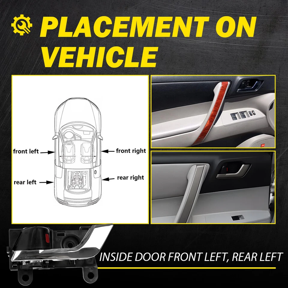 OEM Interior Inner Door Handle For 2008-2013 Toyota Highlander Left Driver Side - Изображение 3 из 4