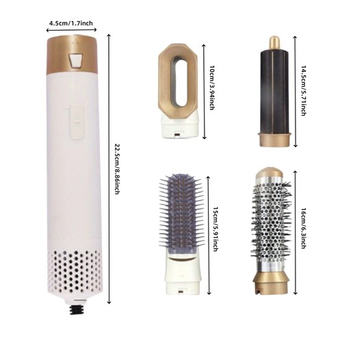 5 in 1 Electric Hair Dryer Hair Curler Set Detachable Styler Hot Air Brush UK - Picture 7 of 11