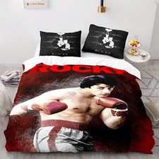 Rocky Set di Biancheria da Letto Stampato in 3D 2/3PCS Copripiumino e Federa(e) Regalo Reggiseno