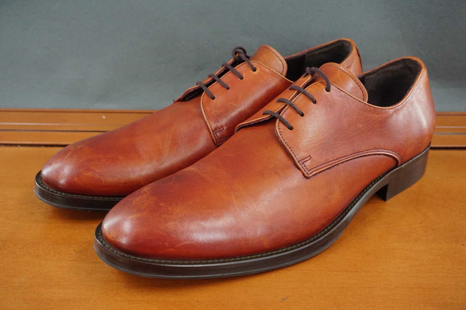 SAOLA Bruno Magli Cilo scarpa uomo 11 5 pelle marrone stringata casual derby elegante formale