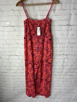 Women's Pink Orange Jumpsuit Boobtube Removable Straps Size 12 George New Tags