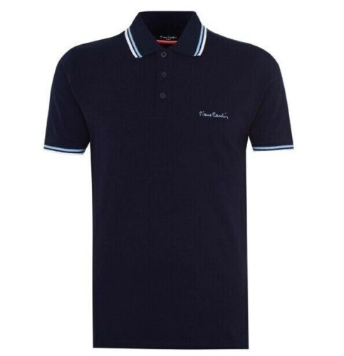 Mens Pierre Cardin Polo Shirt Navy Blue Short Sleeved Tipped Top Size S Small - Picture 1 of 4