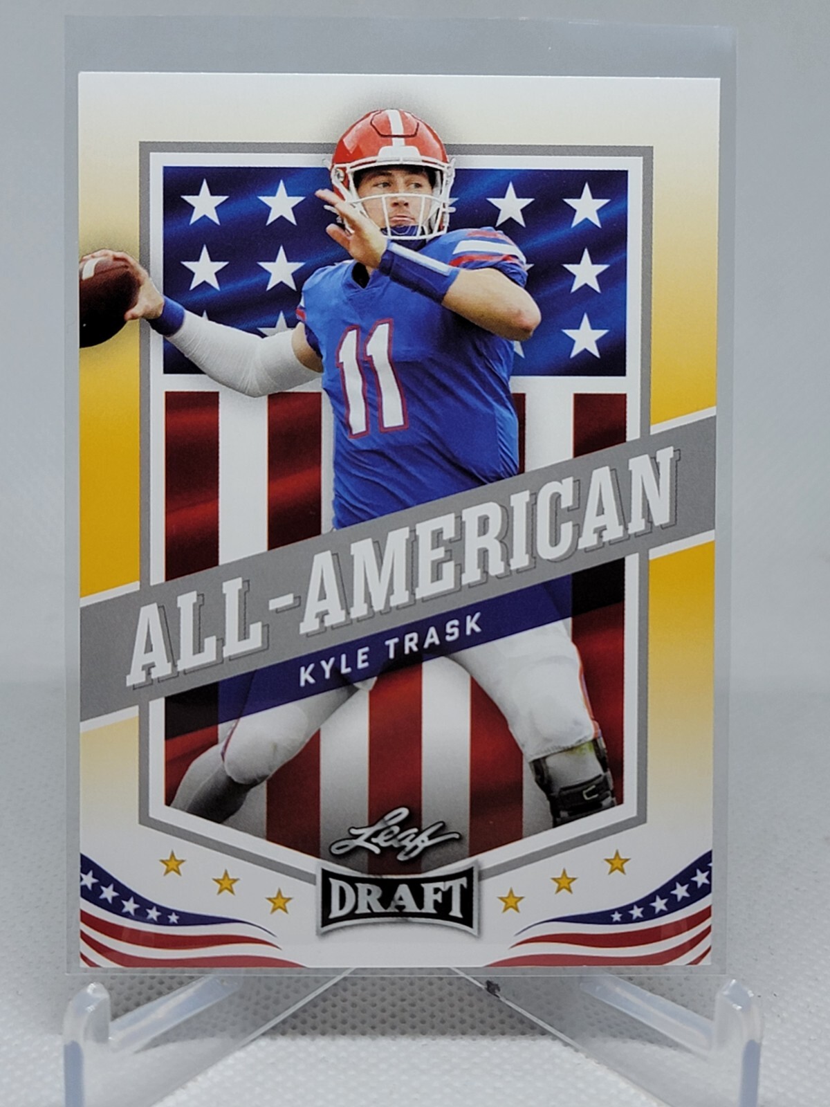 Kyle Trask RC 2021 Laef Draft All-American #47 Gold Parallel D7F