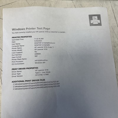 HP LaserJet 1018 Standard Laser Printer W/ Toner 882780435094 | EBay