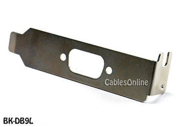 Single Port Low Profile I/O Bracket for DB9 or HD15 (VGA) D-Sub Connectors 