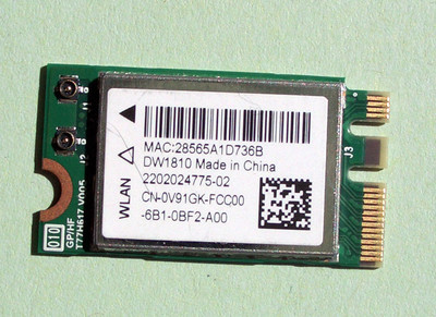 Qualcomm QCNFA435 Wireless-DW1810 802.11AC 433Mbps Bluetooth 4.1 M.2 0V91GK