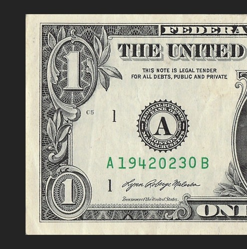 FEB 30 1942 Birthday Date Note Fancy Serial Number One Dollar Bill 02 30 1942 - Picture 4 of 11