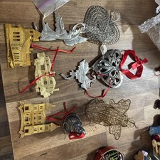 Lot Of Vintage Metal Christmas Ornaments