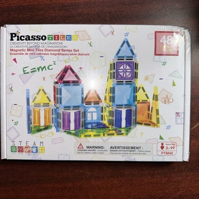 Picasso Tiles Magnetic Mini Tiles Diamond Series Set 48 Pcs