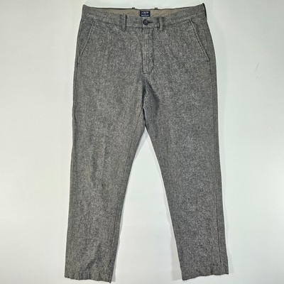 J.Crew The Sutton Men's Pants Trousers Brown Cotton Herringbone Size 32x30