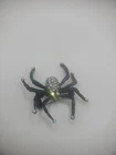 Vintage Black Rhinstone Crystal Spider Brooch Pin Jewelry Costume