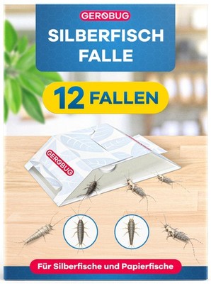 Silberfischfalle 12 Stück mit giftfreiem Lockmittel in Allen Wohnräumen Bonus