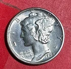 1942D Choice Uncirculated Details US Mercury SILVER Dime "Denver" Mint! FSB!