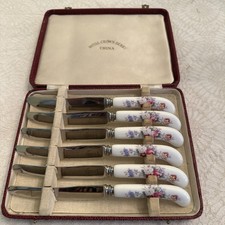 Vintage Royal Crown Derby,Cased Knife Set,Por...