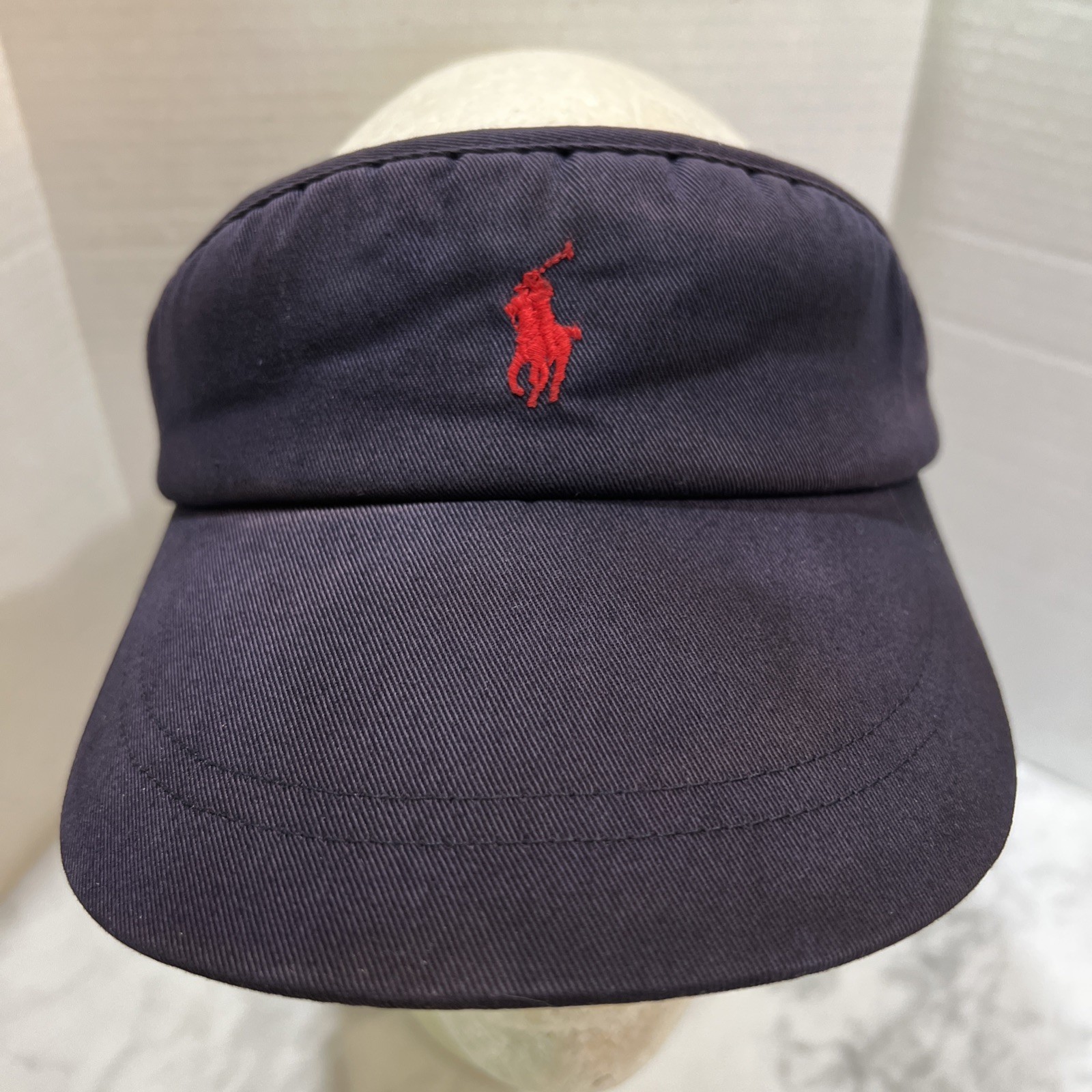 Polo Golf Ralph Lauren Cappellino Visiera Blu Navy Rosso Little Pony Golf Logo Regolabile