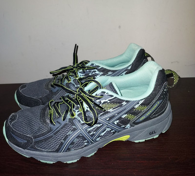 Asics Women's Running Sneakers 8M Gel Venture 6 Lightweight Athletic Black Gray