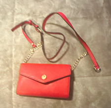 MK Red Small Crossbody Wallet Purse w/ Chain ...