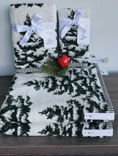 Set 6 Pcs BIANCA HOLIDAY Pine Tree Towel Bath / Hand / Tip Towel PORTUGAL