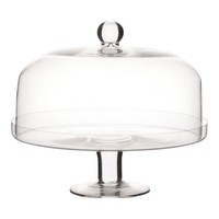 INNA-Glas Deko Glas Kuchenglocke Callindra, Standfuß, Klar, 26Cm, Ø25Cm