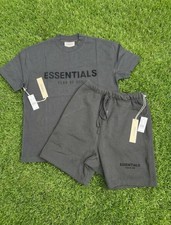Essentials Fear of God Men's 2pc T-Shirt  Shorts Set Black- Brand New All Sizes