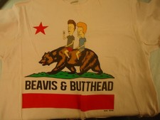 Vintage Beavis and Butthead California Flag T Shirt Size X-Large