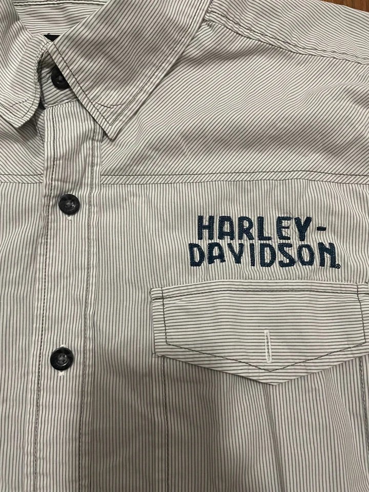 Camisa Harley-Davidson Para Hombre Extra Grande Gráfico Calavera Rayas Occidentales Foto 4 de 4