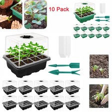 10 Pack Mini Propagator Seed Tray Kit Plant Starter Germination Box Greenhouse