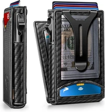 BULLIANT Men Wallet,Money Clip Wallet Slim For Gift Black3926 
