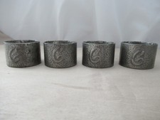 Set of 4 Letter 'C' ? Pewter Initial Napkin Rings