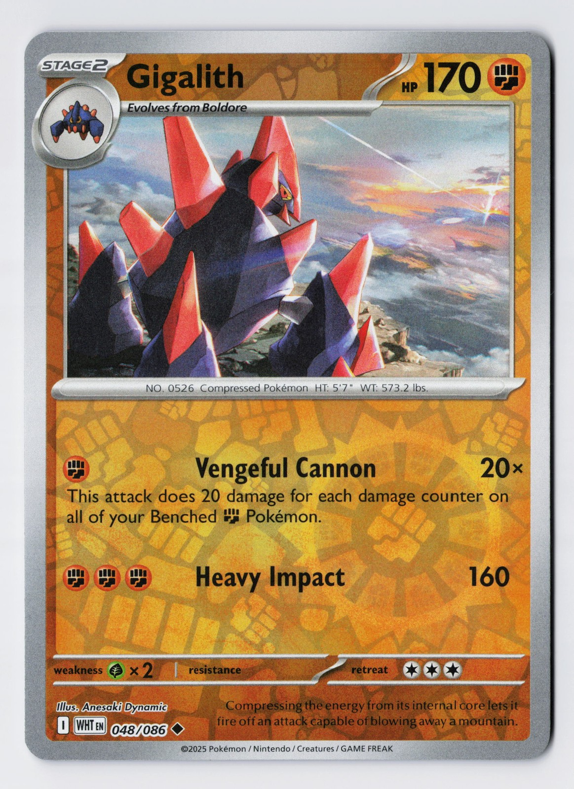 Gigalith 048/086 - SV: White Flare Uncommon Reverse Holo NM