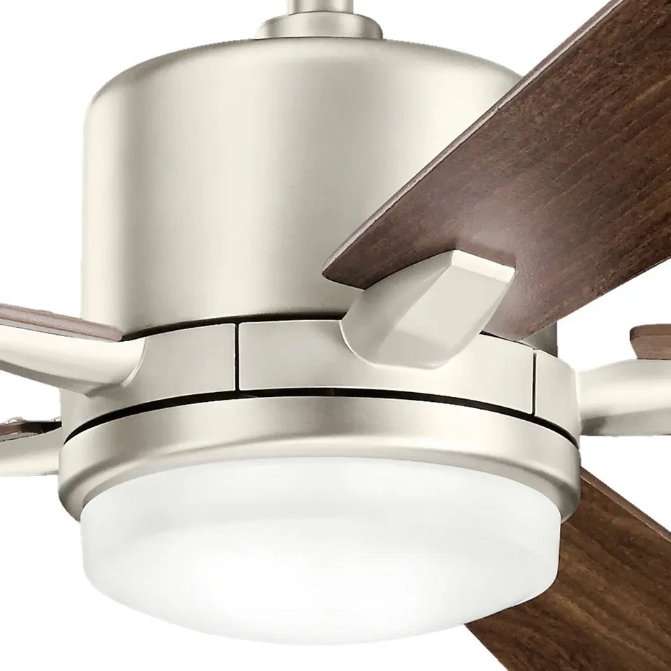 Kichler Lucian 52" Ceiling Fan with LED Light and Wall Control, Brushed Nickel - Image 2 of 4