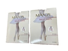 Manzi Lot 2 Convertible Ballet Tights 40 Den Girls Ages 11-14 56086 PINK