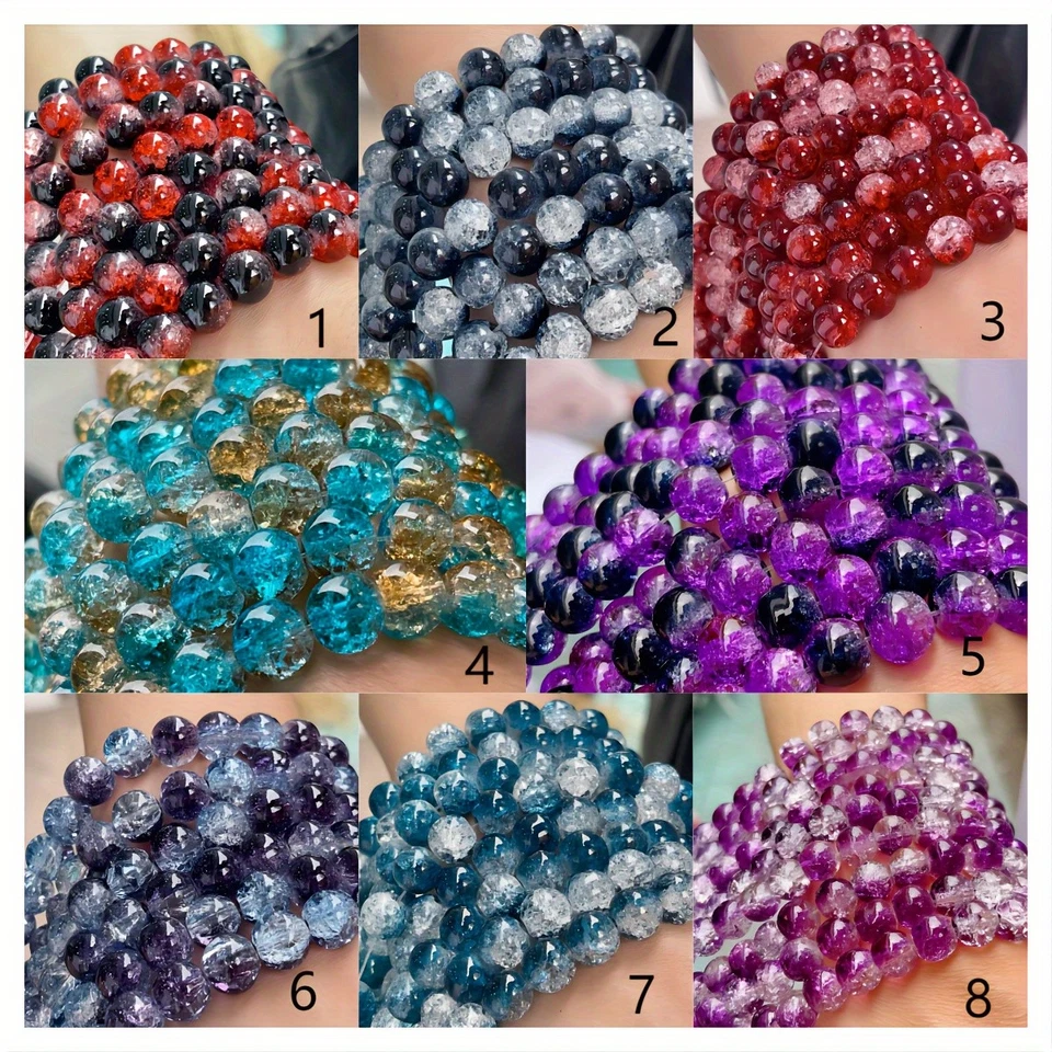 100 г 10 мм смесь цветов трещины стеклянные бусины для DIY Crafts ювелирных изделий браслеты - Изображение 2 из 4