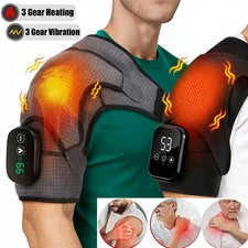 Electric Heated Shoulder Massager With Vibration Massage Brace Joint Pain Relief