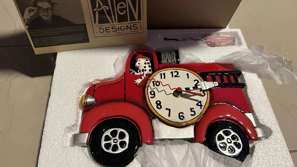 Allen Designs ADP1306 Big Red Fire Truck Pendulum Wall Clock 13 in - Image 2 of 4